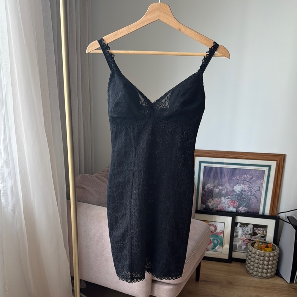 Intimissimi Black Lace Slip Dress – Size S